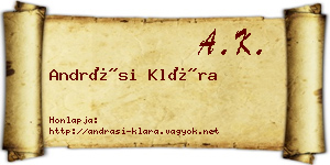 Andrási Klára névjegykártya